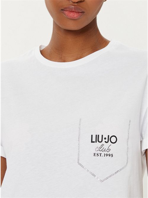 T-shirt con strass LIU JO | WA5145J4893/M9446